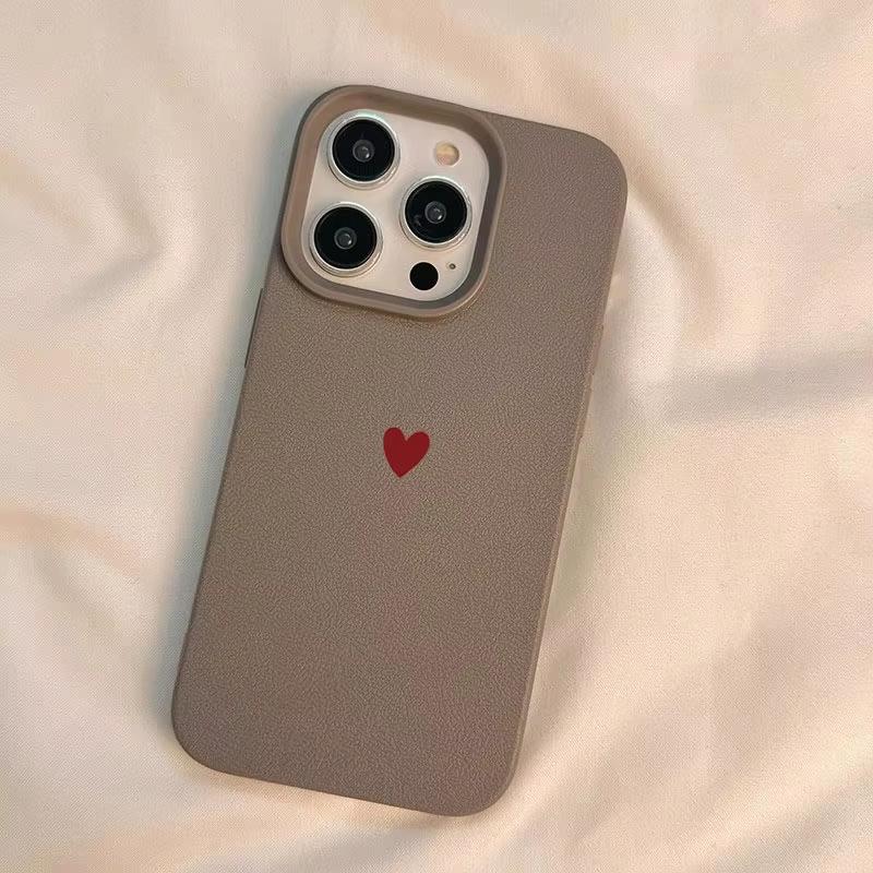 Simple Red Love Heart Soft TPU Phone Case For iPhone 17 Air 16 e 15 14 13 12 11 Pro Max Plus Mini SE Soft Shockproof Cover