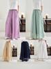 Linen Wide-Leg Pants - Spring 2026: Comfortable, Elastic Waist, Retro Artistic Style, Solid Color, Casual.