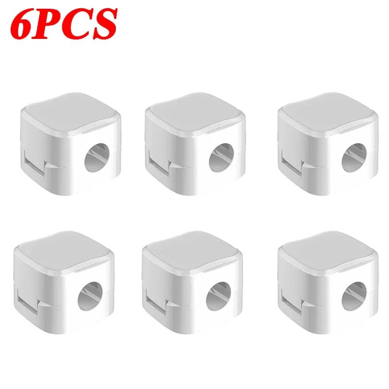1/6/12Pcs Magnetic Cable Holder Self Adhesive Cord Clip Smooth Pulling Charging Cable Keeper Wire Clip for Car/Home/Office NEW