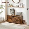 VASAGLE Storage Chest, Storage Bench, Blanket Box with 2 Safety Hinges, Shoe Storage Bench, Barn Style, 40 x 100 x 46 cm, for Hallway, Bedroom