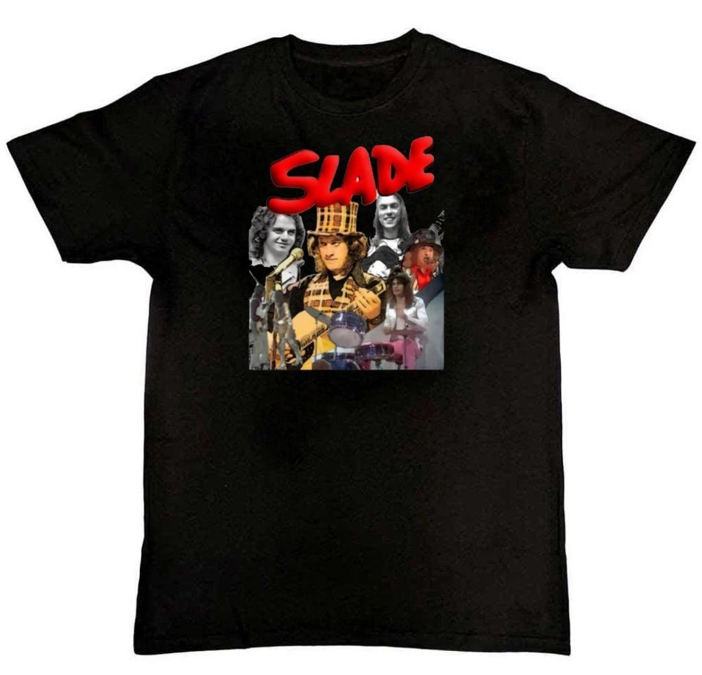 Slade Bandmitglied Grafikdruck Unisex Herren T-Shirt