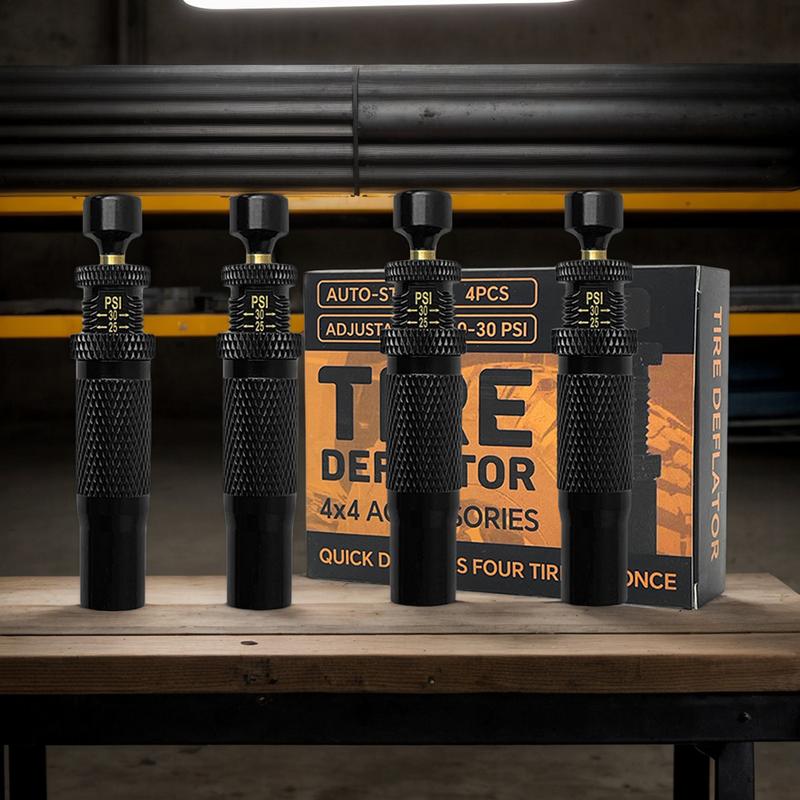 Over Sand Tire Deflator 4 Pieces Car Deflator Valve Vent Valve Portable Car Adventure Gear For Truck Bike Motorcycle Maintenance