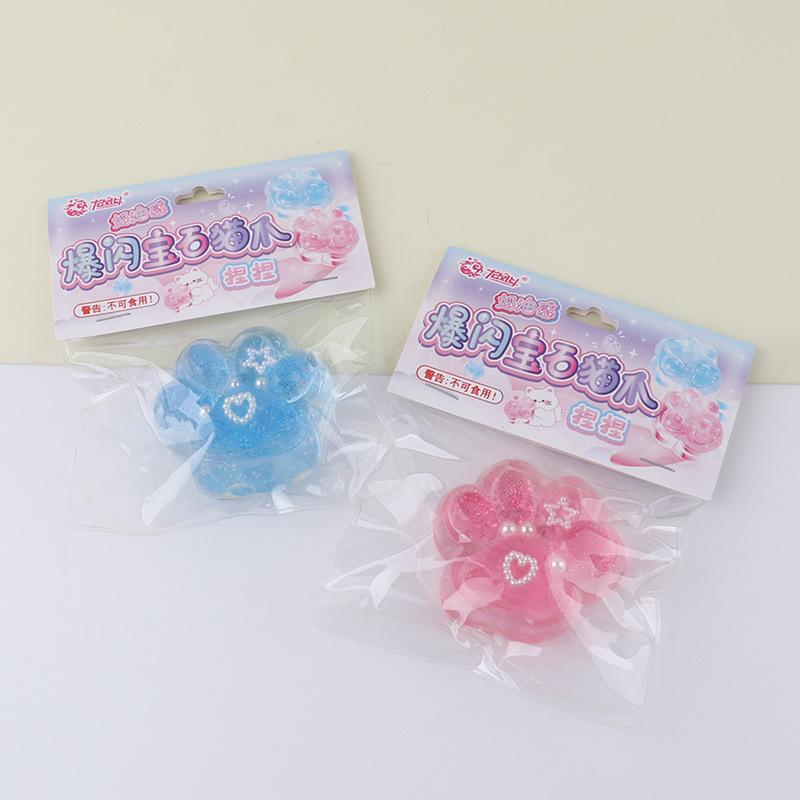 Cat Creative Paw Decompression Toys Gemstone Cat Paw Pinch Soft Vent Ball Squeeze Slow Rising Stress Easing Artifacts Toy Gifts