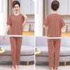 Ensemble pyjama en modal pour femme: Ensemble Haut Manches Courtes et Pantalon Long, Tenue d'Été Légère pour Femmes d'Âge Moyen et Tailles Fortes