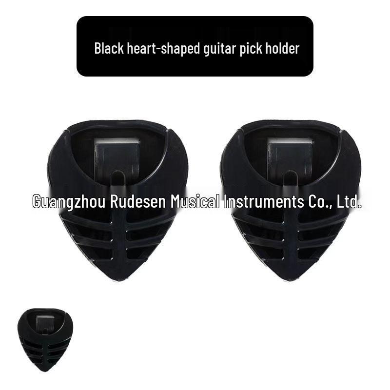 Heart-Shaped Guitar Plectrum Box with Adhesive Triangle Clip and Effects Pedal Accessories
