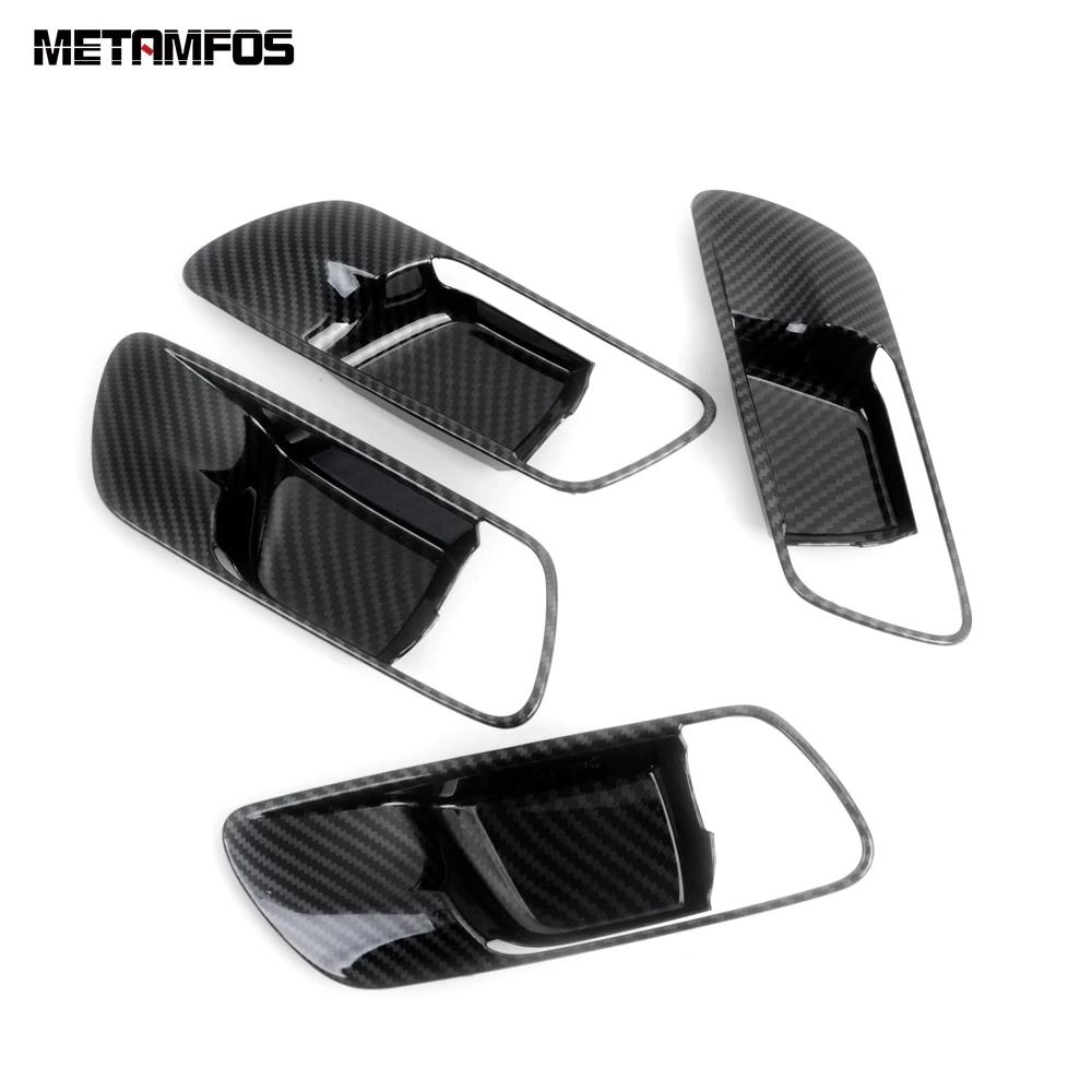 Interior Door Handle Bowl Cover Trim For Honda Fit Jazz -  2024 2025 Carbon Fiber Decoration Frame Car Accessories