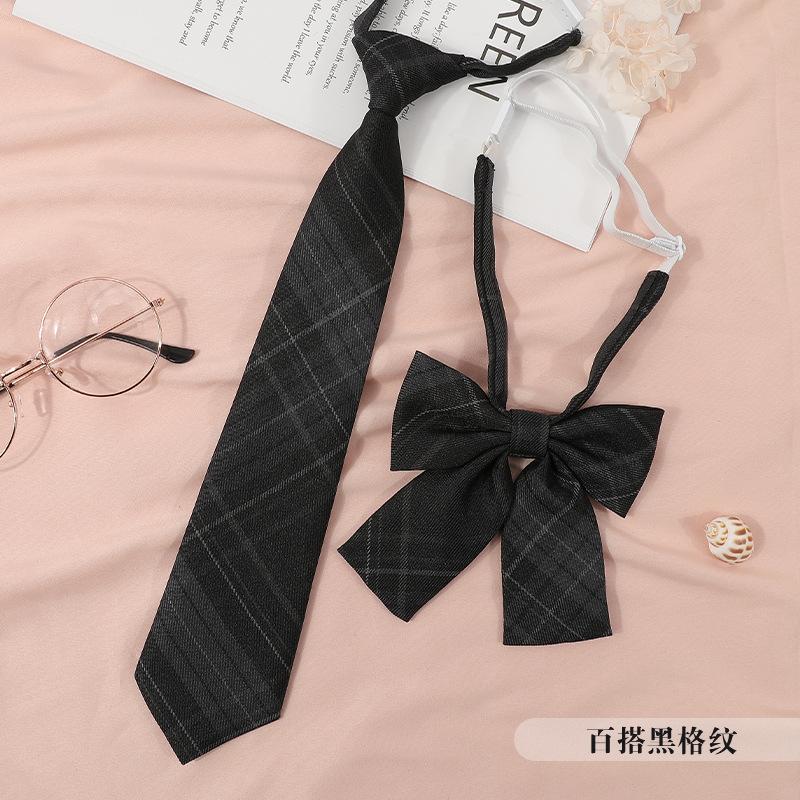 Jkdk Japanese Korean Version Of Striped College Style Red Cyan Gray Blue Shirt Men'S And Women'S Accessories Free Tie Tie Set