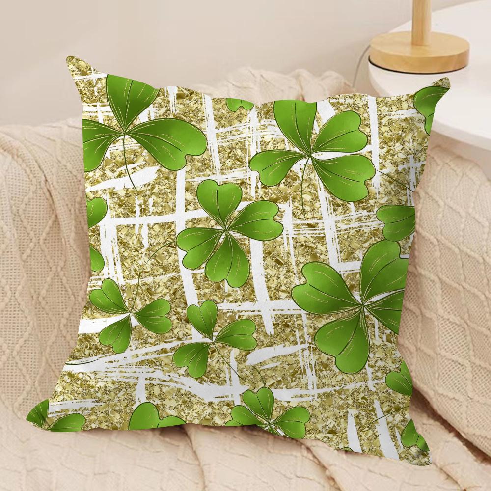 St Patricks Day Cute Cushion Cover Soft Plush Throw Pillow Cover  DoubleSided Printed Cushion Case  Cozy Sofa  Home Decor