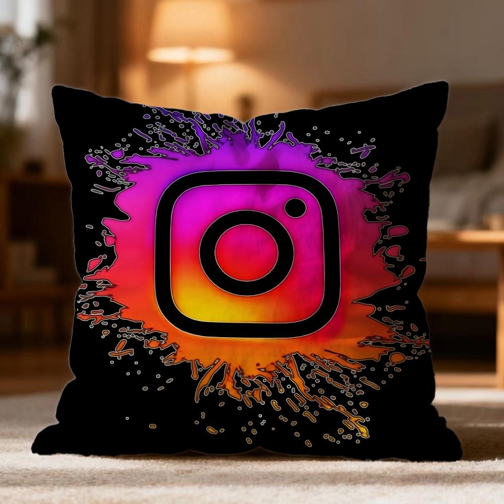 

Hot I-IInstagram Cushion Cover Soft Washable Pillow Case Multi-Scene for Couch Bed Travel Office Use 30cmx30cm