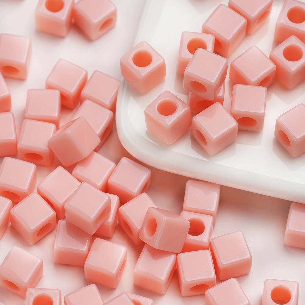 Acrylic 7mm Square Hole Beads Loose Beads Handmade DIY Jewelry Accessories
