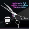 Fenice 7 Inch JP440C Steel Pet Grooming Curved Chunker Scissors Trimming Dog Hairdressing Beauty Magic Shears 70% ThinningRate
