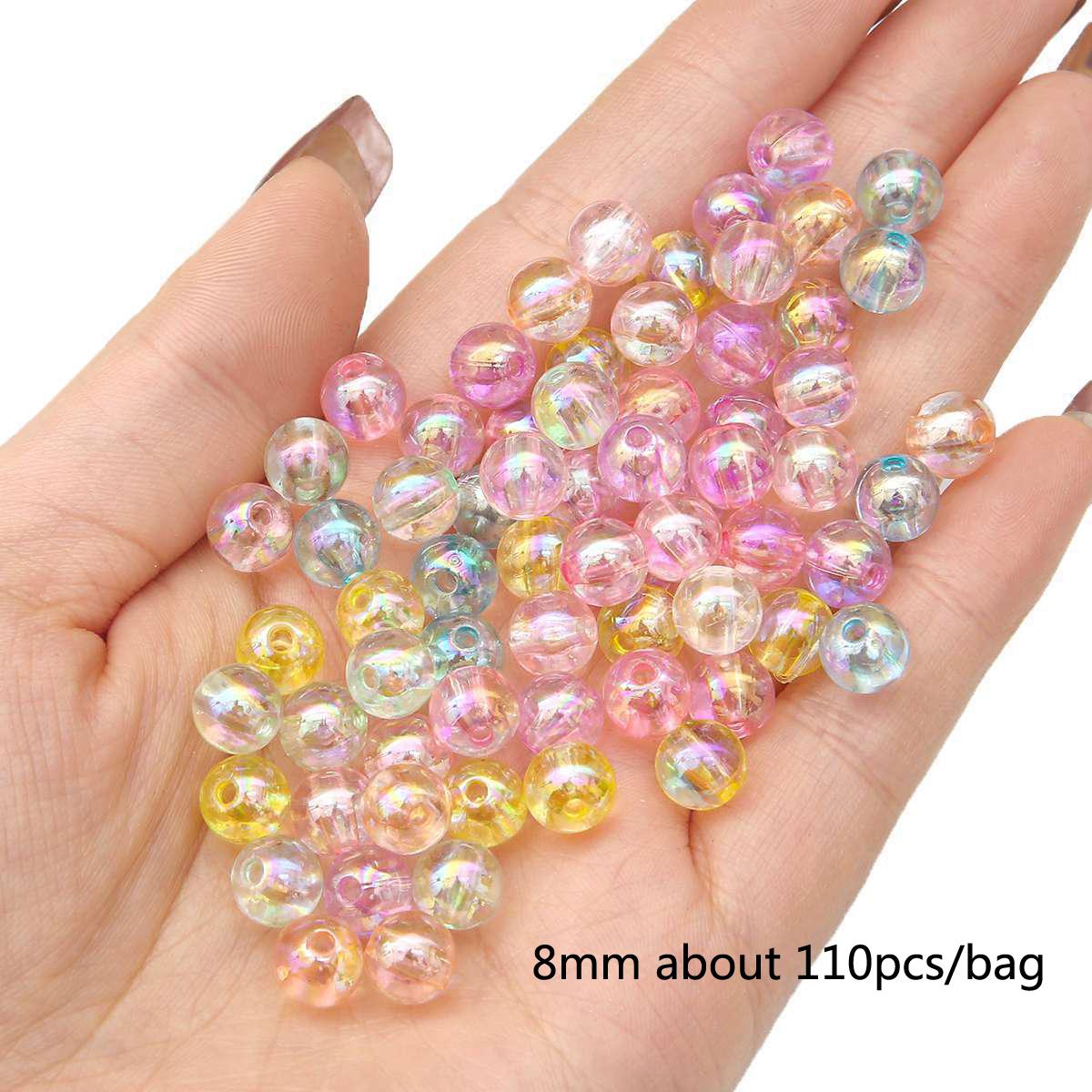 

Бусины ручной работы 6-14 мм акриловые прозрачные AB цветные круглые бусины свободные бусины ручная работа сделай сам бусины для браслета ожерелья ювелирные материалы 2 bags