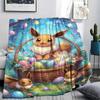 1Pc Easter Pokemon Print Flannel Blanket, High quality Comfortable for All Seasons, Home Decor, Warmth and Comfort, Perfect for Christmas Gifts