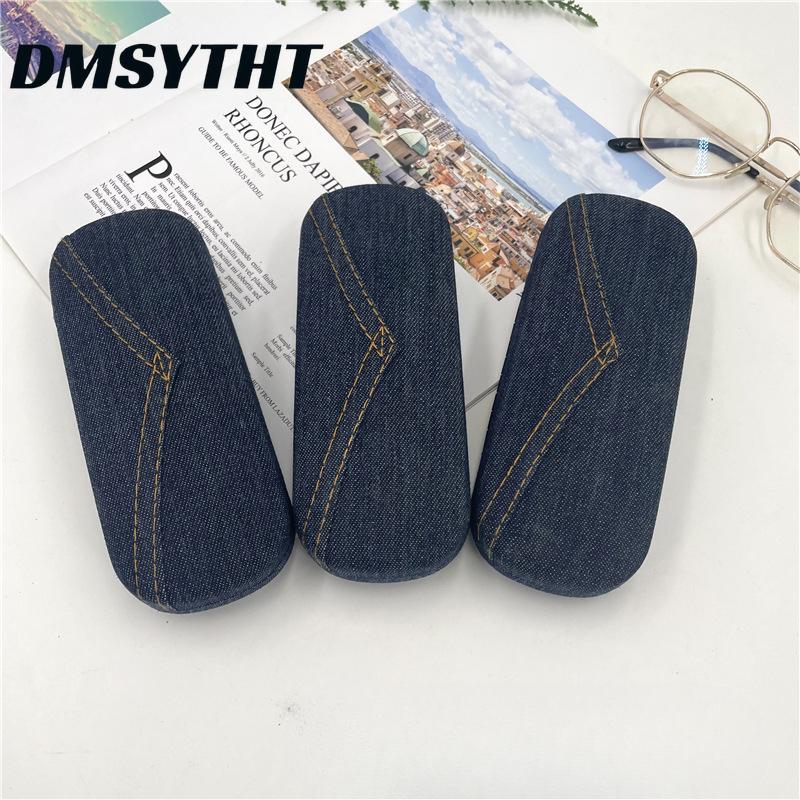 Fashion Denim Eye Glasses Hard Case Box Women Men Protector Reading Myopia Glasses Storage Box