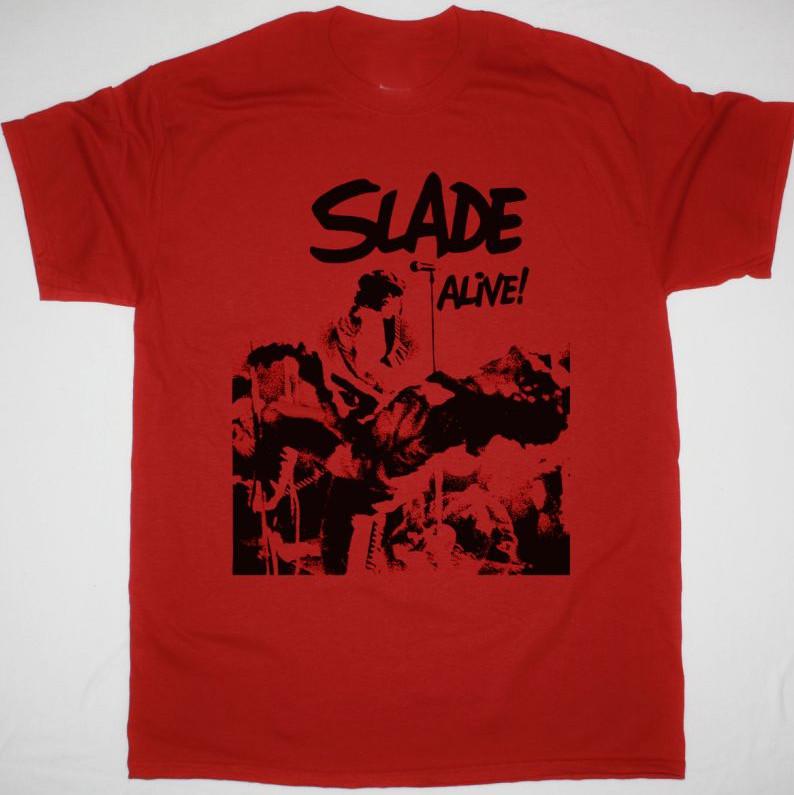 

SLADE Band ALIVE Unisex Red TShirt Cotton S5XL BS287 Unisex T-Shirt S