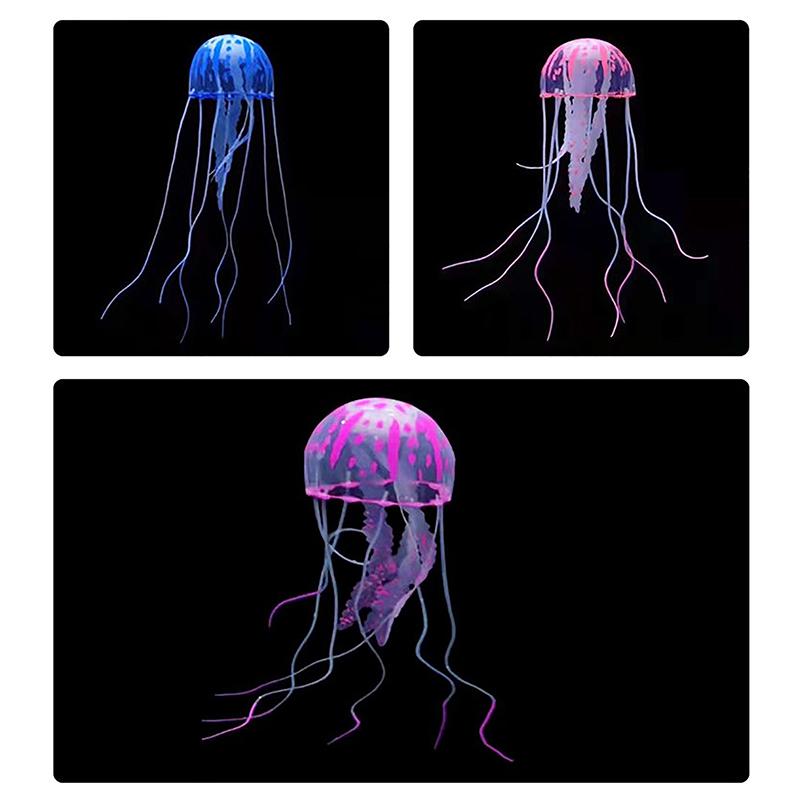 Colorful Artificial Glowing Effect Jellyfish Fish Tank Aquarium Decor Ornament