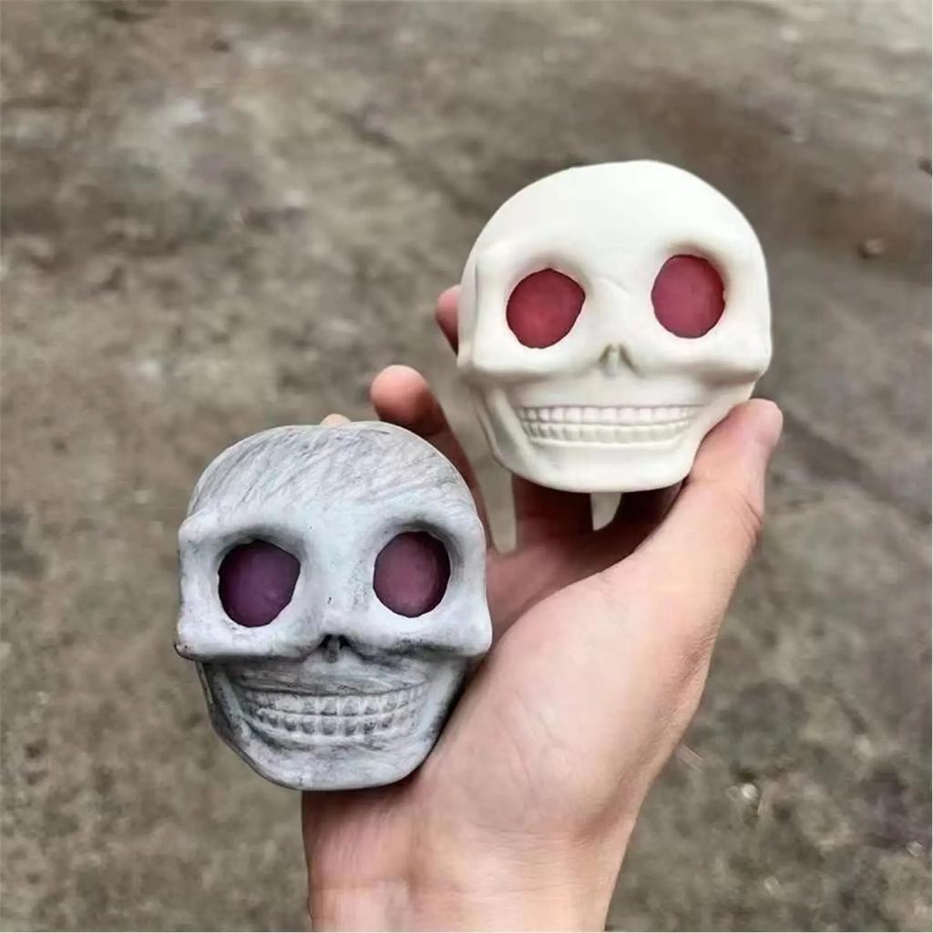 Toys Toys Funny Gothic Squeeze Skull Squishy Horror Skull Stress Relief Vent Kneading Decompression Toy Funny Halloween Gift Present