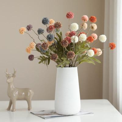 Flores de Seda Artificiais Dente-de-Leão e Allium - Arranjo de 5 Cabeças para Decoração de Casa, Quarto e Casamento