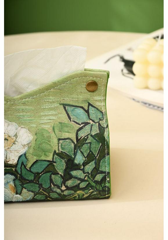 Van Gogh Oil Painting Style Luxury Tissue Box, Large Capacity for Creative Home Storage