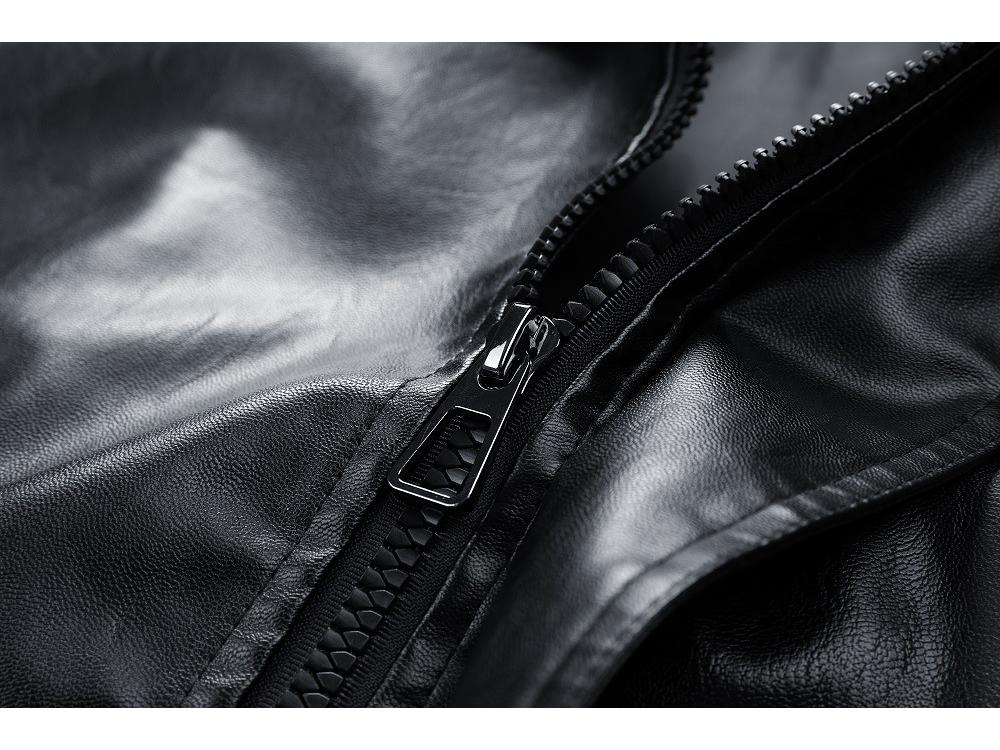 Men's Trendy Streetwear Casual Plus Size Leather Jacket with Lapel for Spring and Autumn