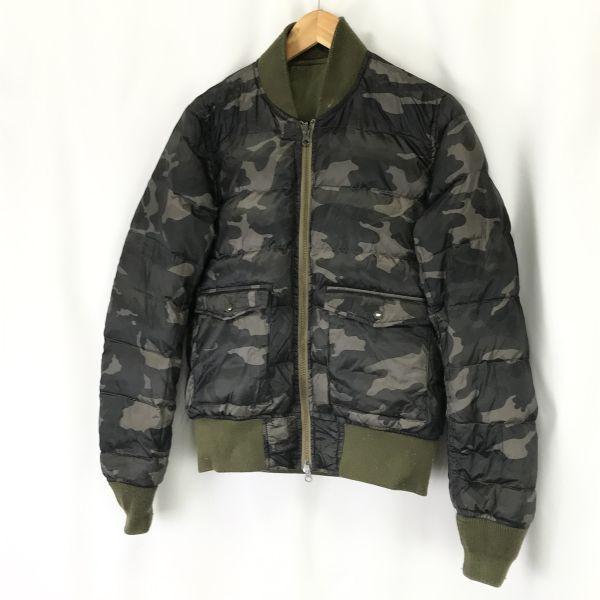 BASE CONTROL MA-1 & Camouflage Reversible 70% Down Jacket Men S Khaki Camouflage Coat Jumper cBH618(USED)