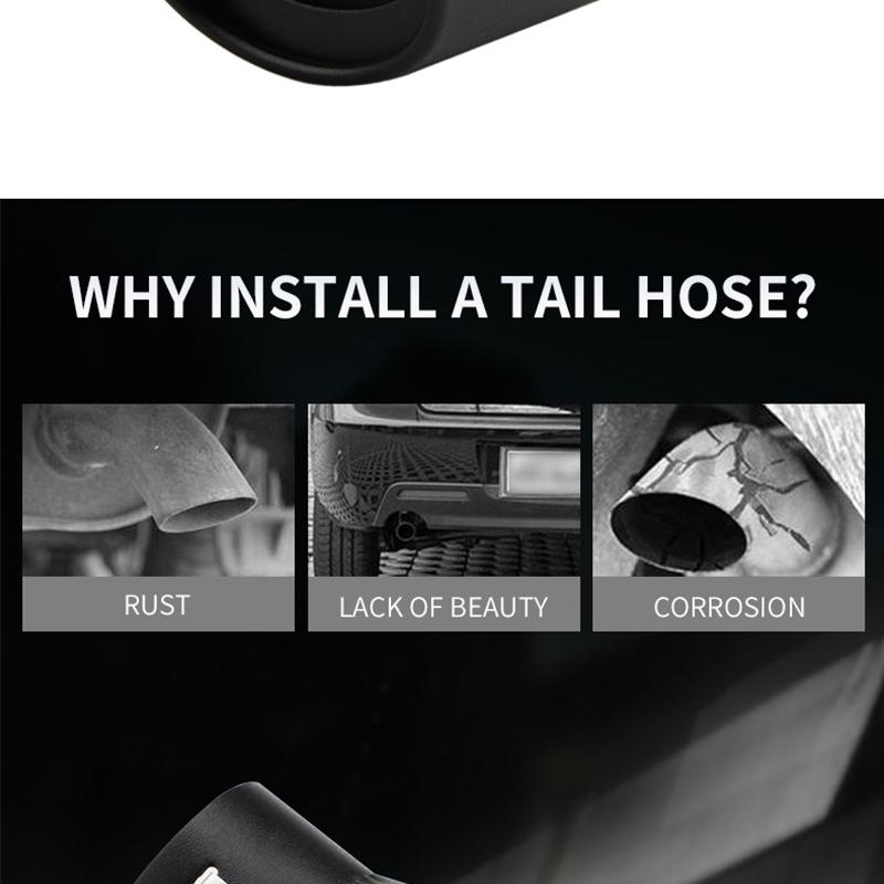 1PCS 2.5" Inlet Car Auto Exhaust Muffler Tip Pipe  Stainless Steel Chrome Trim Rear Tail Throat For Most Cars