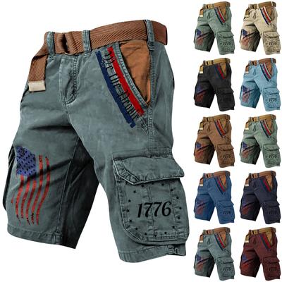 Men's Summer Printed Outdoor Shorts Men's Loose Multi-Pocket Shorts