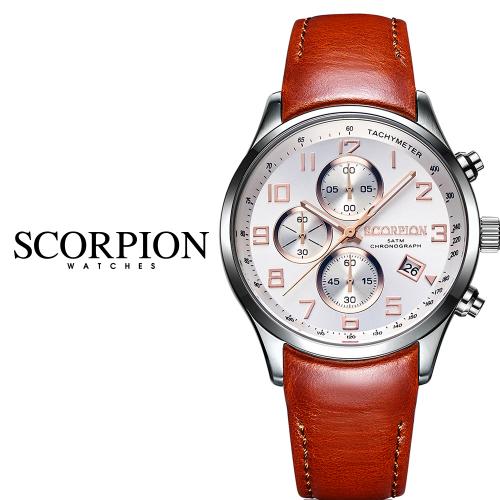 [SCORPION] SCORPION Neith Chronograph D-Buckle Leather Watch SP3348L-WRG