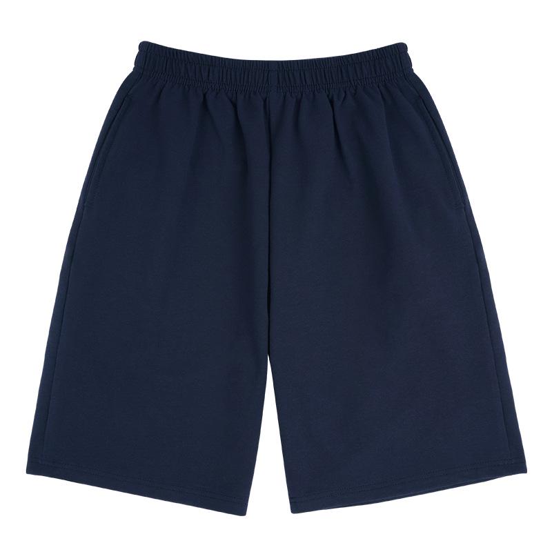 Summer School Uniform Shorts: Navy Blue Cotton Pants with One Stripe for Middle School and Two Stripes for Primary Students