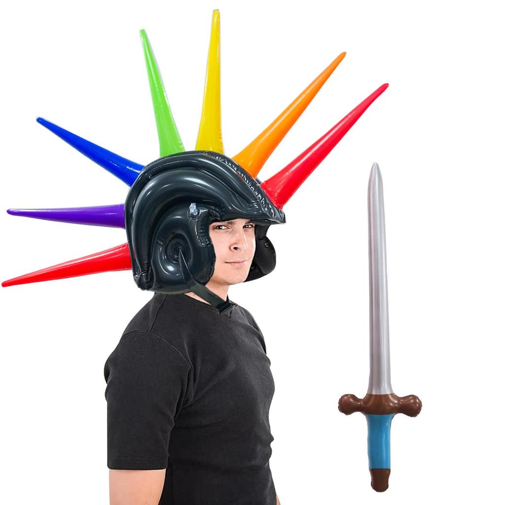Inflatable Hat Blue Sword Party Decoration Props