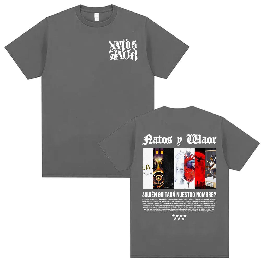 Rapper NATOS WAOR Tour Album 2025 Cover T Shirts Men Fashion Summer Hip Hop Pop Music T-shirt Male O-Neck Comfort Cotton T Shirt
