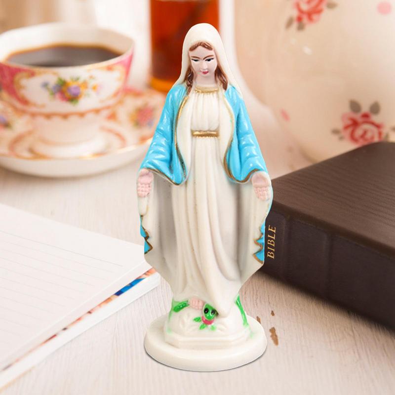 Virgin Mary Plastic Statue Handmade Catholic Virgin Mary Statue Christmas Home Decoration Christmas Gifts
