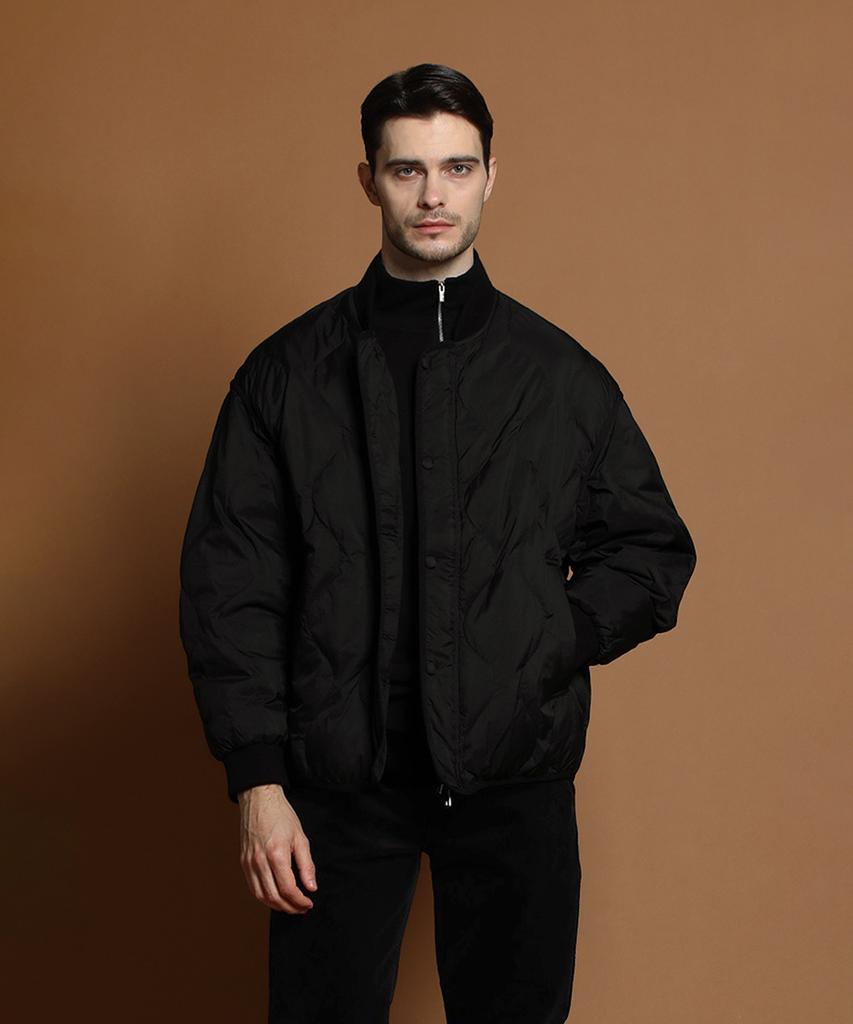 Panicale Black Duck Down Quilted Jumper