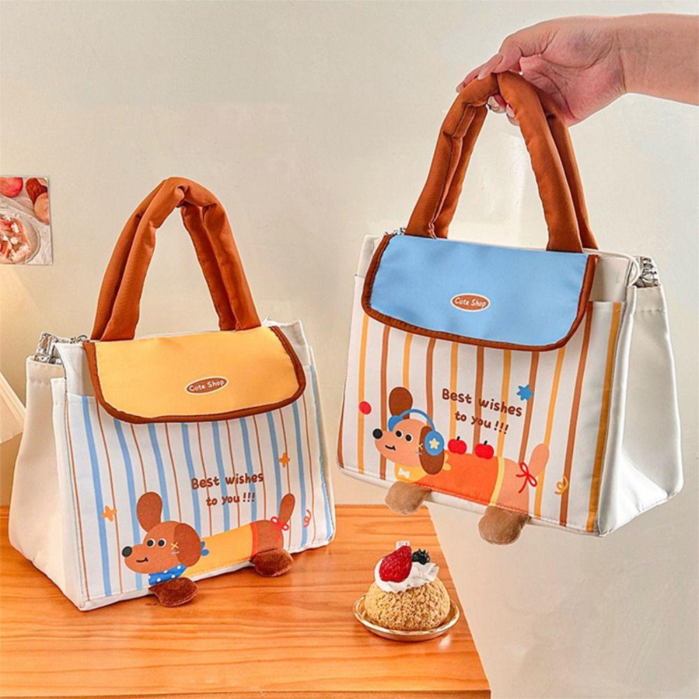 Cute House Lunch Box Bag Portable Food Thermal Handbag Practical Cartoon Lunch Bag  Home/Office