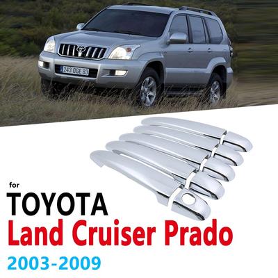 Chrome Handles Cover Trim Set for Toyota Land Cruiser Prado J120 120 2003~2009 LC120 Accessories Stickers Car Styling 2004 2005