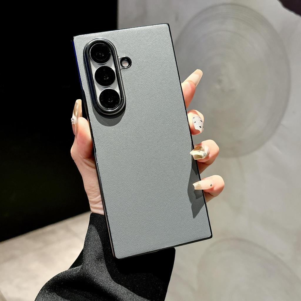 Husă Flip din Piele Placată cu Metal pentru Samsung Galaxy Z Fold 7