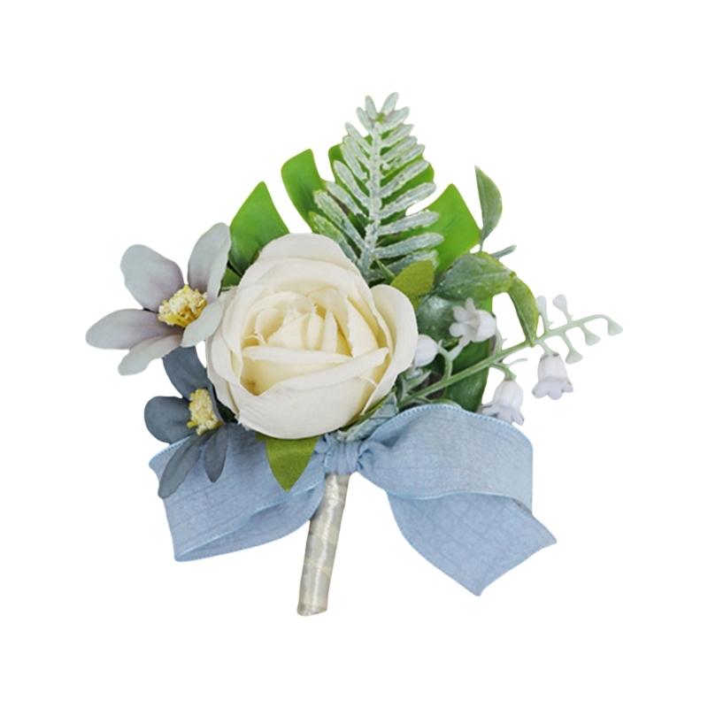 Elegant Wedding Groom Boutonniere Bridal Rose Corsage for Wedding Business Meeting Receptions Wedding Bride Accessories