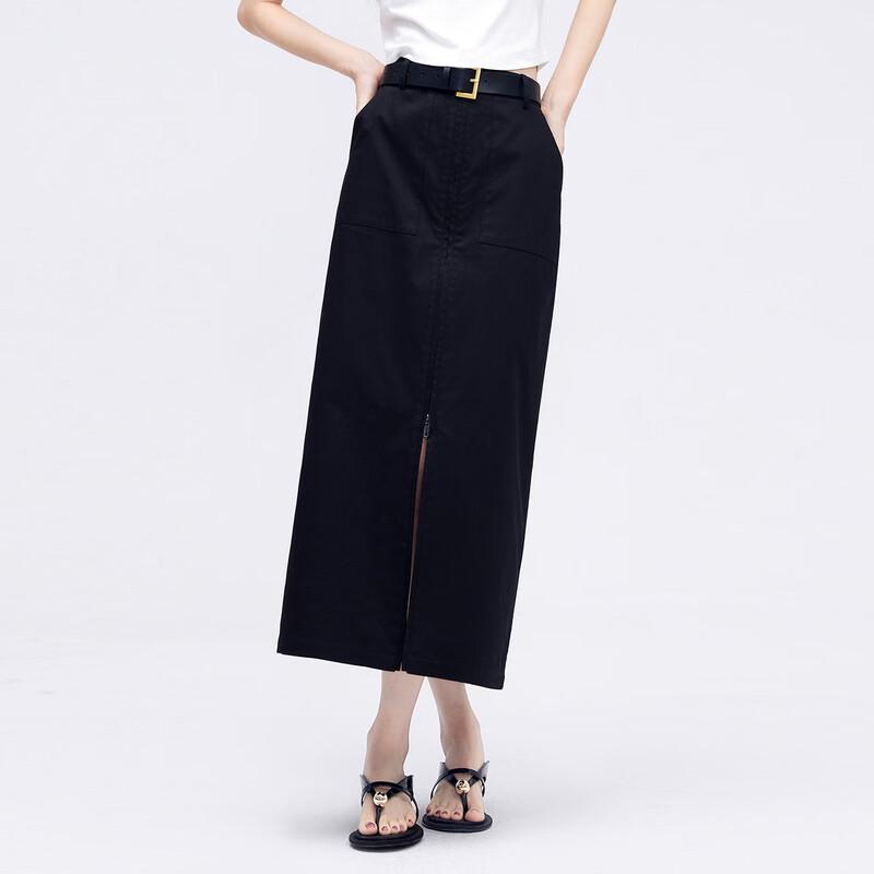 SheTu Front Zipper Straight Slit Workwear Skirt M