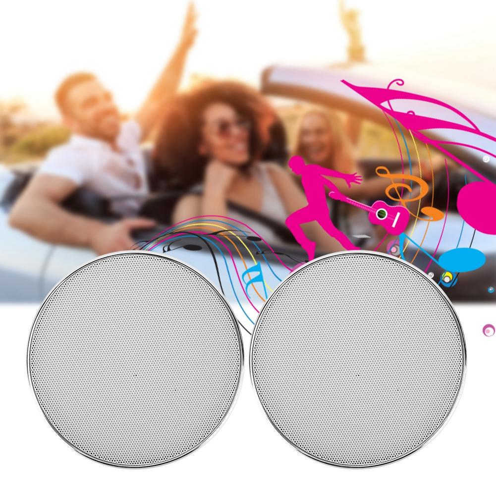 5in Plastic Frame White Mesh Car Audio Speaker Grill Guard Protector Cover(2pcs)