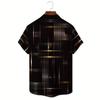 New Summer Men Clothes 3D Digital Print Stripe Casual Shirt Tops Men Short Sleeve Hawaii Beach Shirt