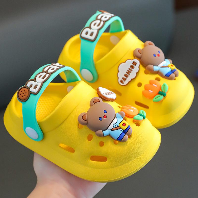 Summer Head Hole Shoes, Cartoon Rabbit Girls Home Soft Bottom Baby Non-slip Boy Child Slippers