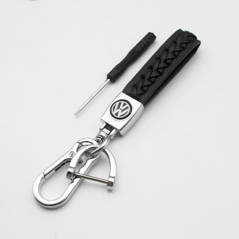 For Volkswagen 3D Metal/Leather Car Keychain Key Chain Ring Key Holder For VW Golf 6 7 8 4 5 MK4 MK5 MK6 MK7 B6 GTI Key Chain Rings Accessories YZ6