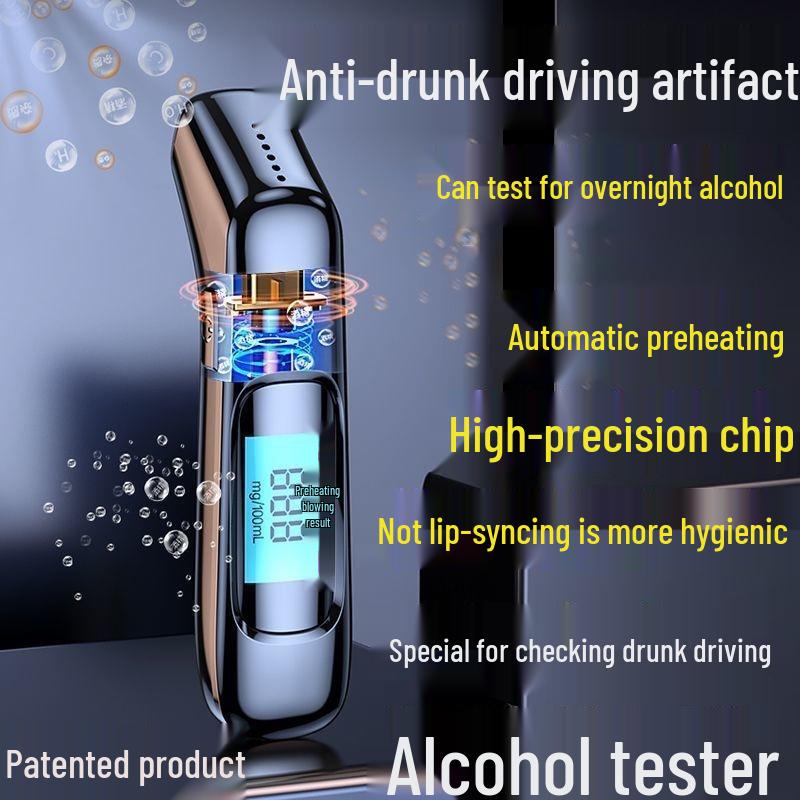 High-Precision Electronic Breathalyzer Alcohol Tester for Drunk Driving.