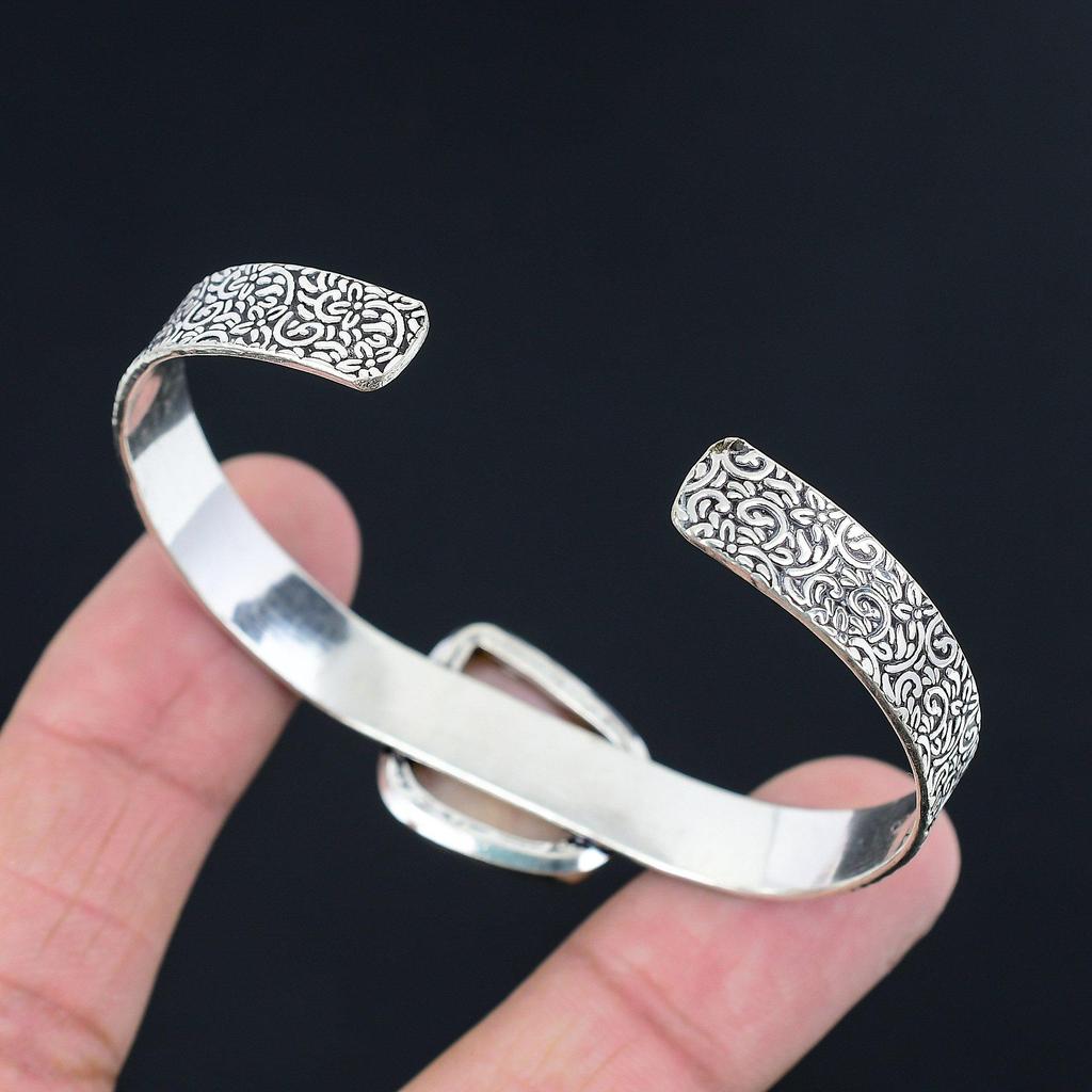 925 Sterling Silver Trillion Pink Opal Stone Birthday Wedding New Bangle Jewelry
