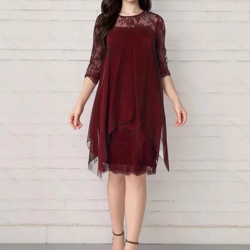 

Fashion Hollow Out Loose Casual Dress Women Summer Plus Size Women Clothing Ladies Dresses Robe XS червоний