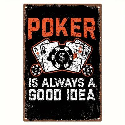 Vintage Poker Metal Tin Sign Wall Decor 20x30cm Bar Man Cave Pub Garage Art