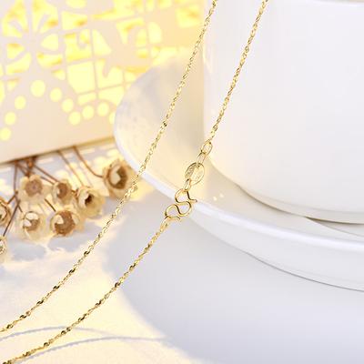 Golden Necklace O-shaped Chain Water Waves All Over The Star Cross Female Chain Clavicle Chain Link