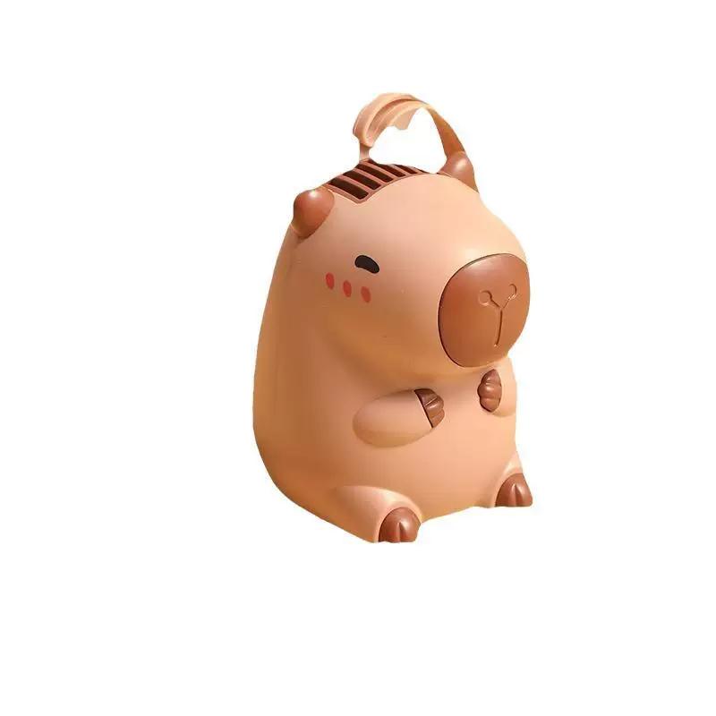 Summer Creative New Product Cartoon Capybara Neck Fan Mini Portable USB Charging Wearable Lanyard Electric Fan
