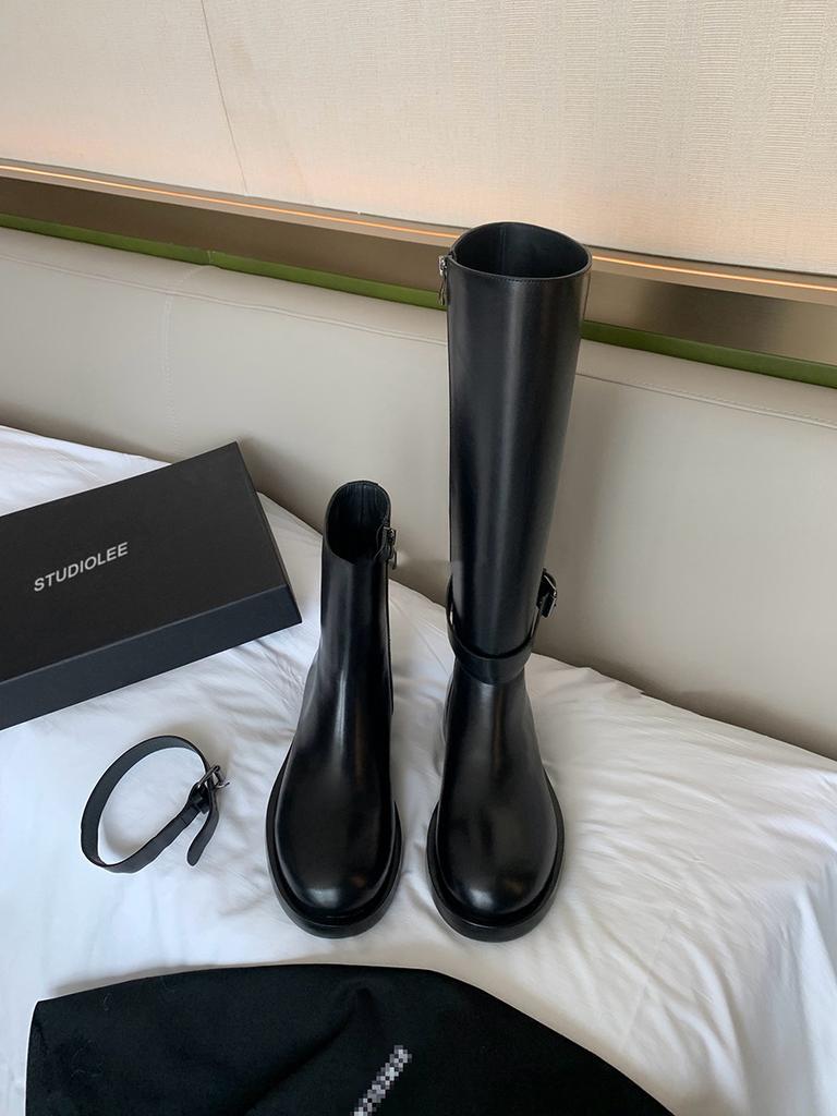 Cowhide~ Grape Mom Has the Same Leather Boots for Women, Detachable Knight Boots, High Boots, Thick-soled Thick-heeled Boots.