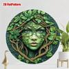 Vintage Forest Spirit Metal Wall Art Round Sign Rustic Home Decor